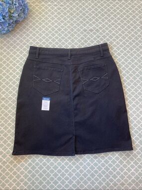 NWOT Riders by Lee Black Dyed Stretch Denim Pencil Skirt 16